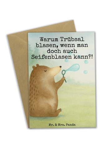 Mr. & Mrs. Panda jubiläumskarte Bär Seifenblasen Design mit Spruch in Weiß