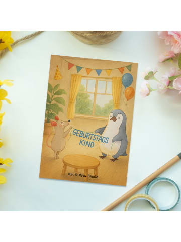 Mr. & Mrs. Panda Ansichtskarte Maus Pinguin Geburtstag Design oh... in Weiß