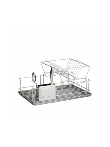 relaxdays Abtropfgestell in Silber - (B)48 x (H)23,5 x (T)32 cm