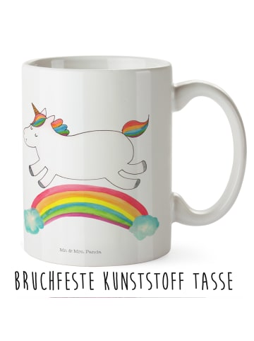 Mr. & Mrs. Panda Plastikbecher Einhorn Regenbogen ohne Spruch in Weiß