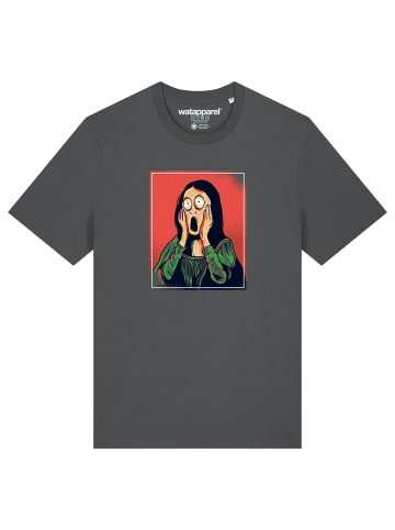 wat? Apparel T-Shirt Mona Lisa Scream in Grau