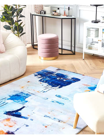 Beliani Kurzflor ADAPAZARI in Bunt/Weiß/Blau - (W) 160 x (H) 0.5 x (L) 230 cm