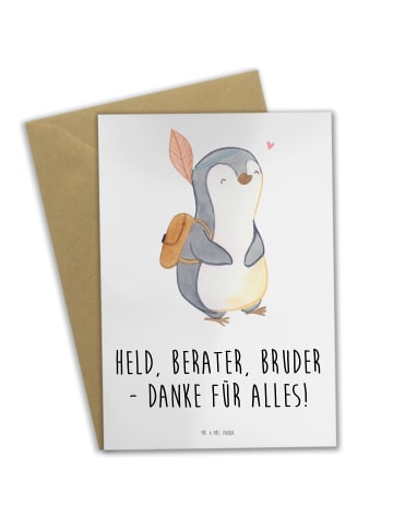 Mr. & Mrs. Panda Grußkarte Held Bruder mit Spruch in Weiß