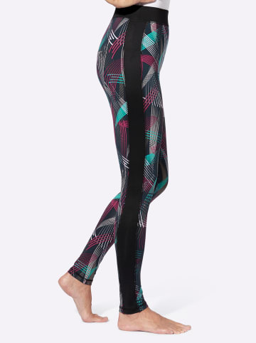 Sieh an! Leggings in schwarz-fuchsia-bedruckt