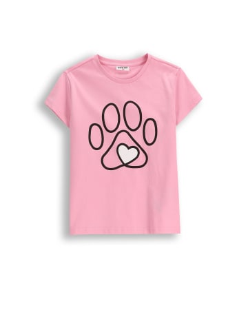 MOKIDA Baumwoll-T-Shirt mit kurzen Ärmeln in gedämpftes Rosa