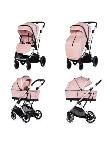 Chipolino Kombikinderwagen Aurora 3 in 1 in rosa