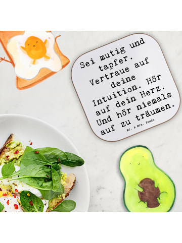 Mr. & Mrs. Panda Untersetzer Tasse Spruch Mutig zu sich selbst s... in Weiß