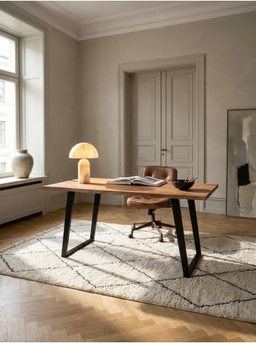 KADIMA DESIGN Schreibtisch 140x80x76 cm Massivholz / Metall Computertisch