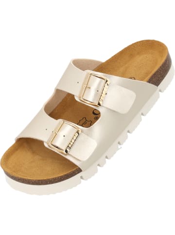 Palado Plateau-Pantoletten Korfu PL Metallic in Gold/Beige