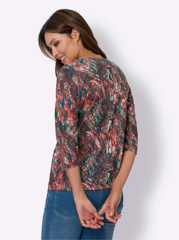 Sieh an! 3/4-Arm-Shirt in bordeaux-blaugrün-bedruckt