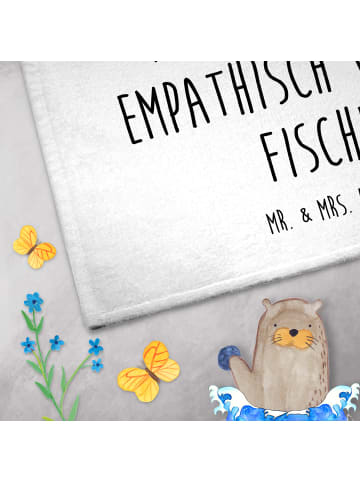 Mr. & Mrs. Panda Handtuch Sternzeichen Fische mit Spruch in Weiß