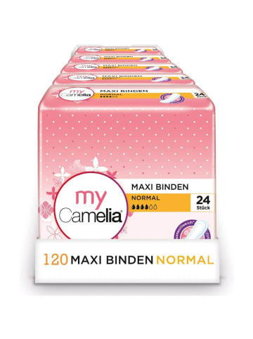 Camelia Maxi Damenbinden Damenhygiene Damen Binden Normal 5 x 24 Stück