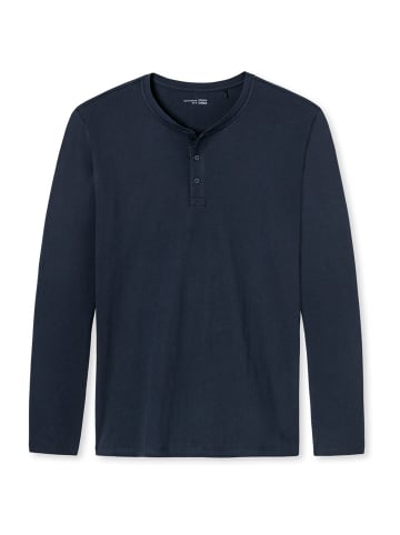 Schiesser Pyjamaoberteil Longsleeve Mix & Relax in Blau