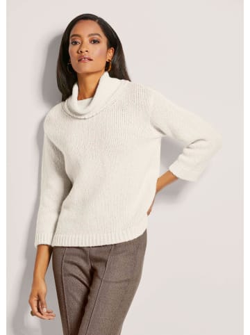 MADELEINE Modischer Rollkragenpullover, 3/4-Arm in wollweiß