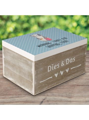Mr. & Mrs. Panda Geschenkbox Tante Shopping mit Spruch in Blau Pastell