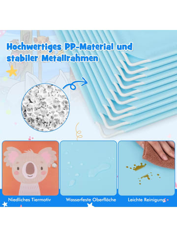 COSTWAY Kleiderschrank Kinder mit 12 Würfeln in Blau