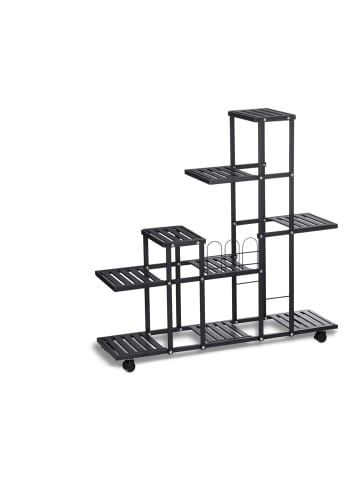 relaxdays Blumenständer in Schwarz - (B)93 x (H)91,5 x (T)26 cm
