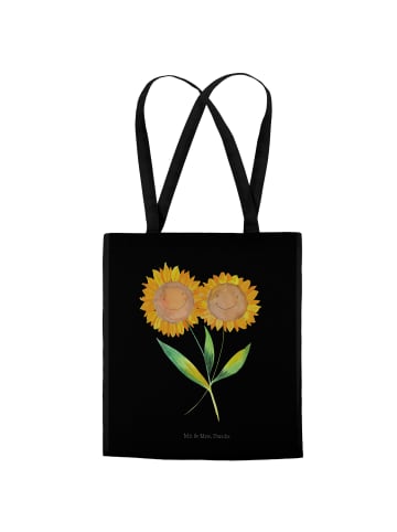 Mr. & Mrs. Panda Jutebeutel Blume Sonnenblume ohne Spruch in Schwarz