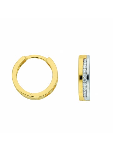 Adeliás Damen 333 Gold Ohrringe / Creolen mit Zirkonia in gold