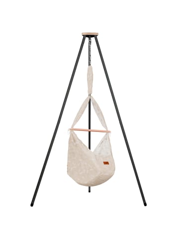 Schmusewolke Federwiege mit Tipi Dreamcatcher ButterCup Anthrazit Schafwolle