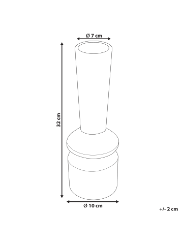 Beliani Blumenvase PEANIA in Schwarz - (W) 10 x (H) 30 x (L) 10 cm