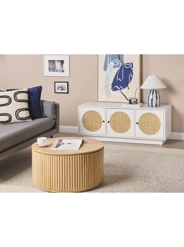 Beliani Sideboard UYUNI in Weiß/Beige - (W) 120 x (H) 40 x (L) 40 cm