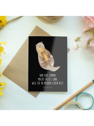 Mr. & Mrs. Panda babykarte Otter Kind mit Spruch in Schwarz