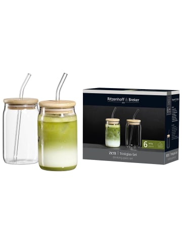 2er Set Trinkgläser-Set Zen in Transparent 400 ml
