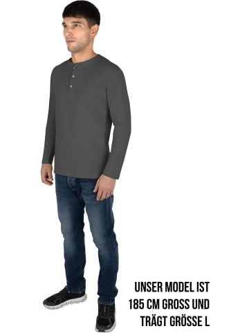 normani Herren Langarm Shirt aus Bio-Baumwolle Neuville in Anthrazit