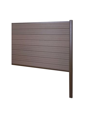 MCW WPC-Sichtschutz Savoie mit Alu-Pfosten, Erweiterungselement, 185cm braun