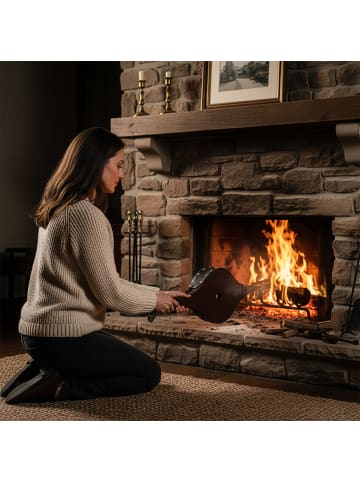 relaxdays Blasebalg in Braun/ Gold - (B)17,5 x (H)40 cm