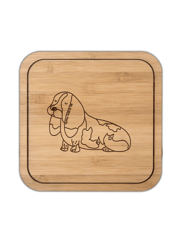 Mr. & Mrs. Panda Tassenuntersetzer Hund Basset Hound ohne Spruch in Transparent