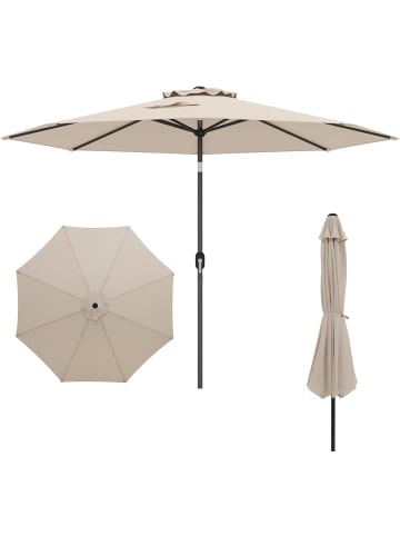 COSTWAY Sonnenschirm 300 cm 30° knickbar in Beige