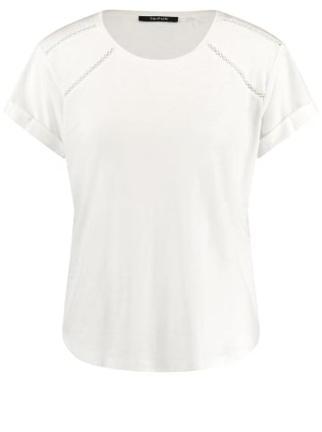 TAIFUN T-Shirt Kurzarm Rundhals in Offwhite