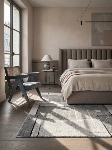 KADIMA DESIGN Outdoor-Teppich Patchwork pflegeleicht Balkon Terrasse Garten in Grau