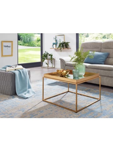KADIMA DESIGN Couchtisch Glas Metall 60x60x41 cm Sofatisch Verspiegelt, Design