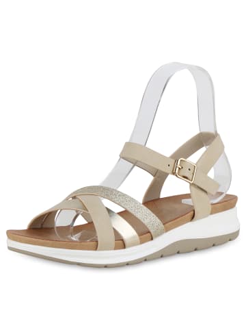 VAN HILL Komfort Sandalen Chloe in Beige Metallic