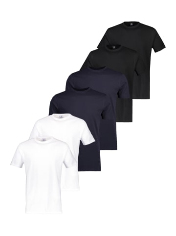 Lerros T-Shirt Basic in Weiß / schwarz / dunkelblau