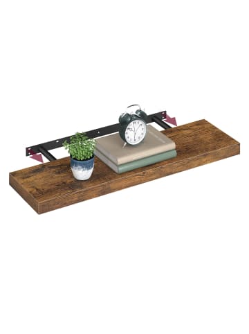 VASAGLE Wandregal Custos in Braun - (B)80 x (H)3.8 x (T)20 cm