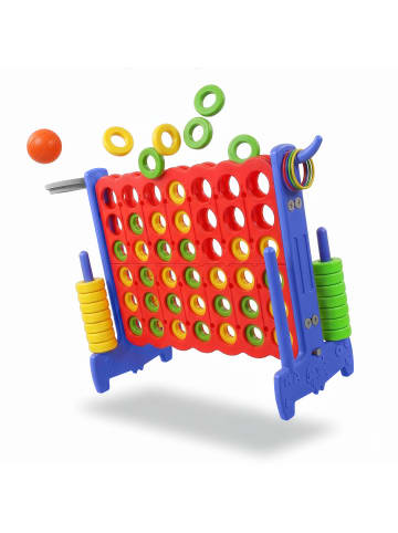 relaxdays Vier Gewinnt "3 in 1" in Rot/ Blau - (B)121 x (H)88 x (T)44 cm