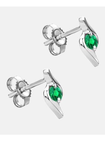 Diamant L'éternel Ohrringe aus 375 Weißgold mit Smaragd