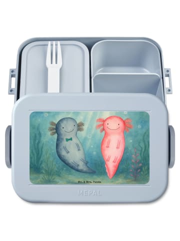 Mr. & Mrs. Panda Brotdose Axolotl Liebe Design ohne Spruch in Blau Pastell