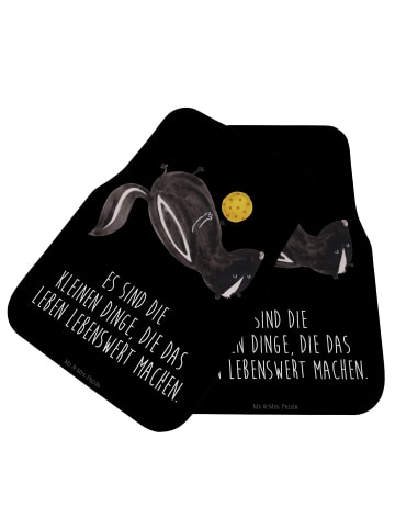 Mr. & Mrs. Panda Fahrer Autofußmatte Stinktier Ball mit Spruch in Schwarz
