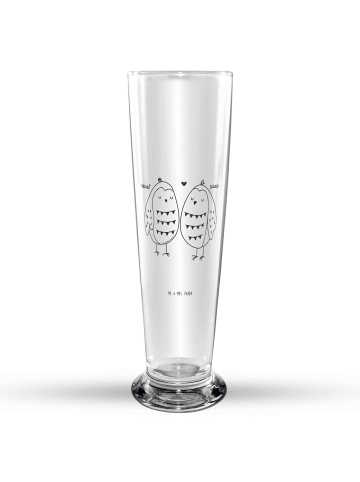 Mr. & Mrs. Panda Bierglas Eulen Liebe ohne Spruch in Transparent