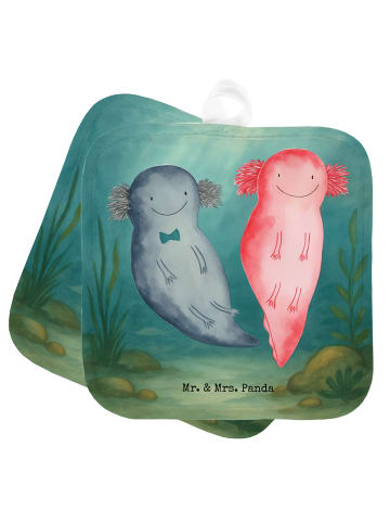 Mr. & Mrs. Panda Topflappen Axolotl Liebe Design ohne Spruch in Weiß