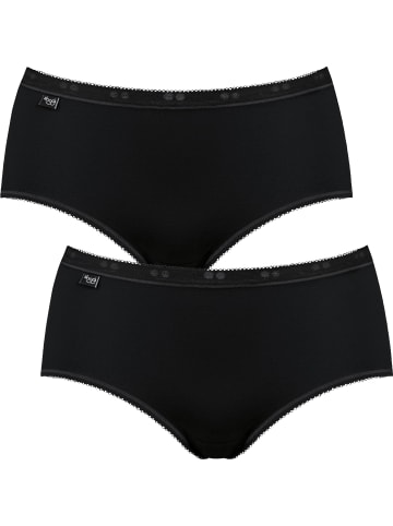 Sloggi Baumwolle, Single-Jersey Hüftslip 2er-Pack Basic+ in schwarz