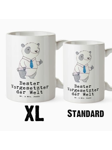 Mr. & Mrs. Panda Kaffeebecher Panda Bester Vorgesetzter der Welt... in Weiß