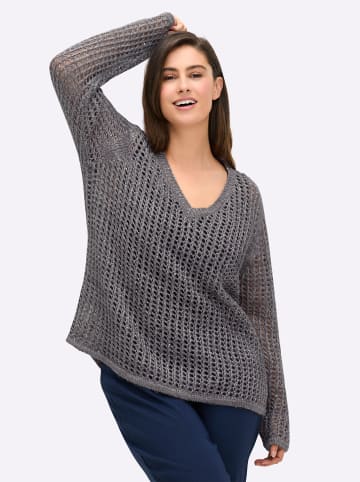 sheego Pullover in anthrazit