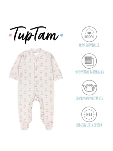 TupTam Baby Jungen Schlafstrampler mit Fuß 3er Pack in beige Modell 1