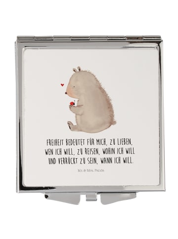 Mr. & Mrs. Panda Kosmetikspiegel Bär Marienkäfer mit Spruch in Weiß
